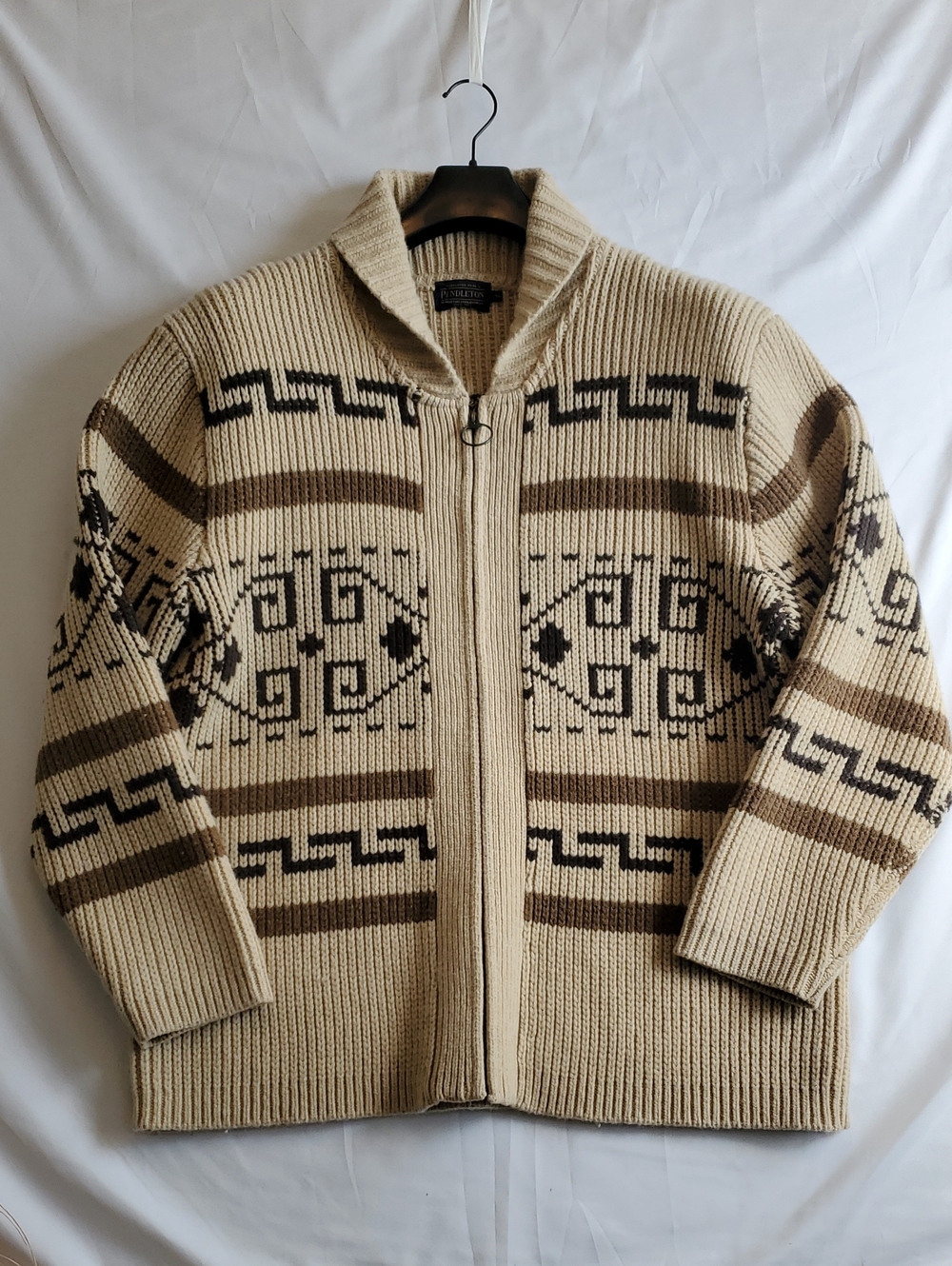 Vintage Pendleton Lebowski."The Dude " Zip-Up Shawl Collar Sweater XL